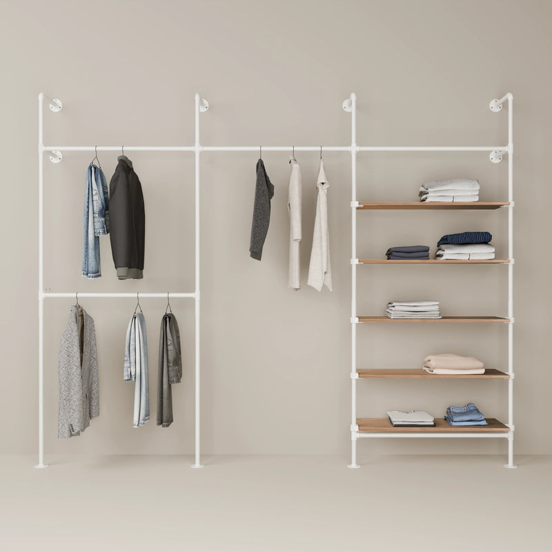 KIM DOUBLE 3 OAK – 5 Regalböden | Weiß