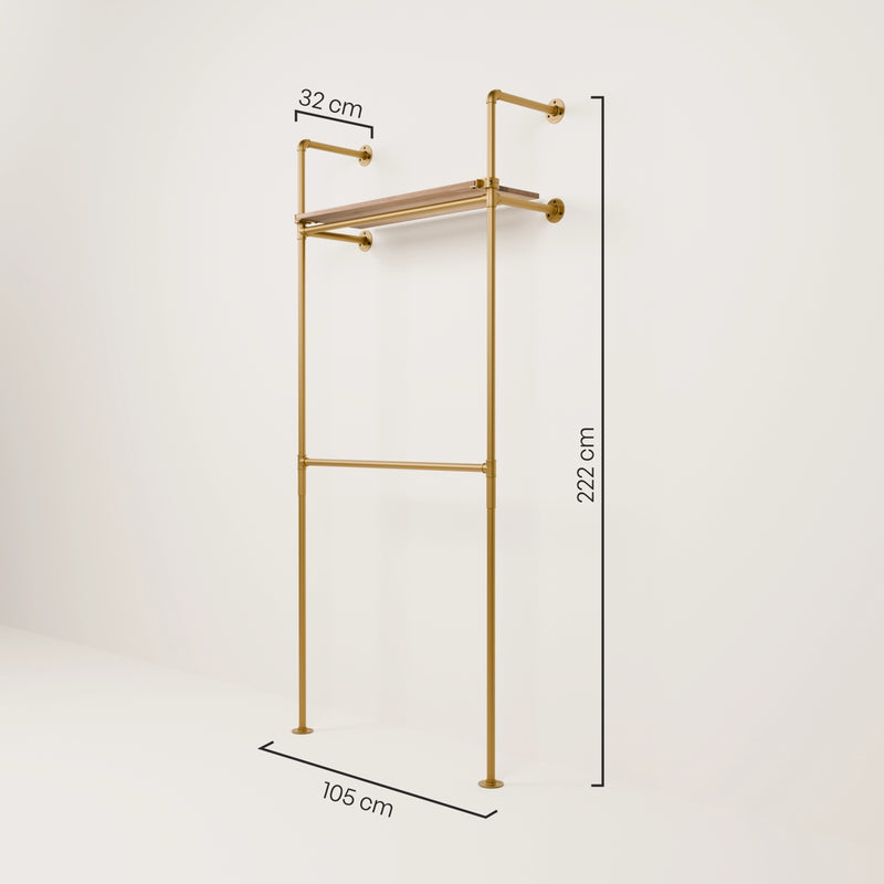 KIM DOUBLE 1 OAK – 1 étagère | or
