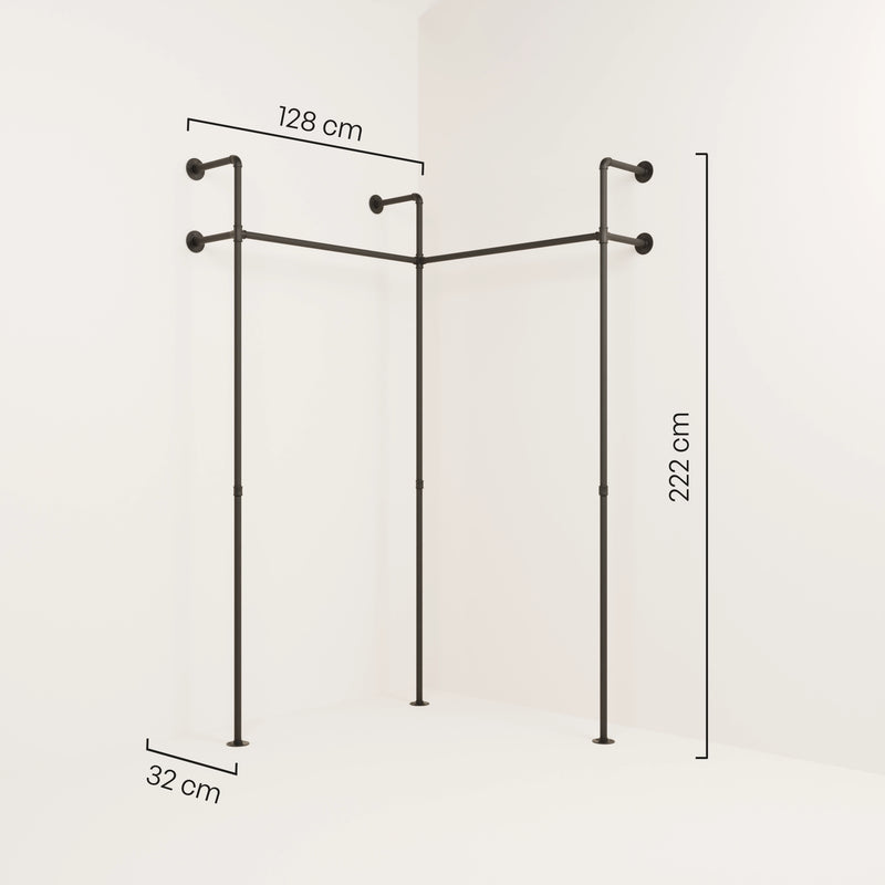 KIM EDGE 2 – tringle à vêtements coin | Armoire industrielle