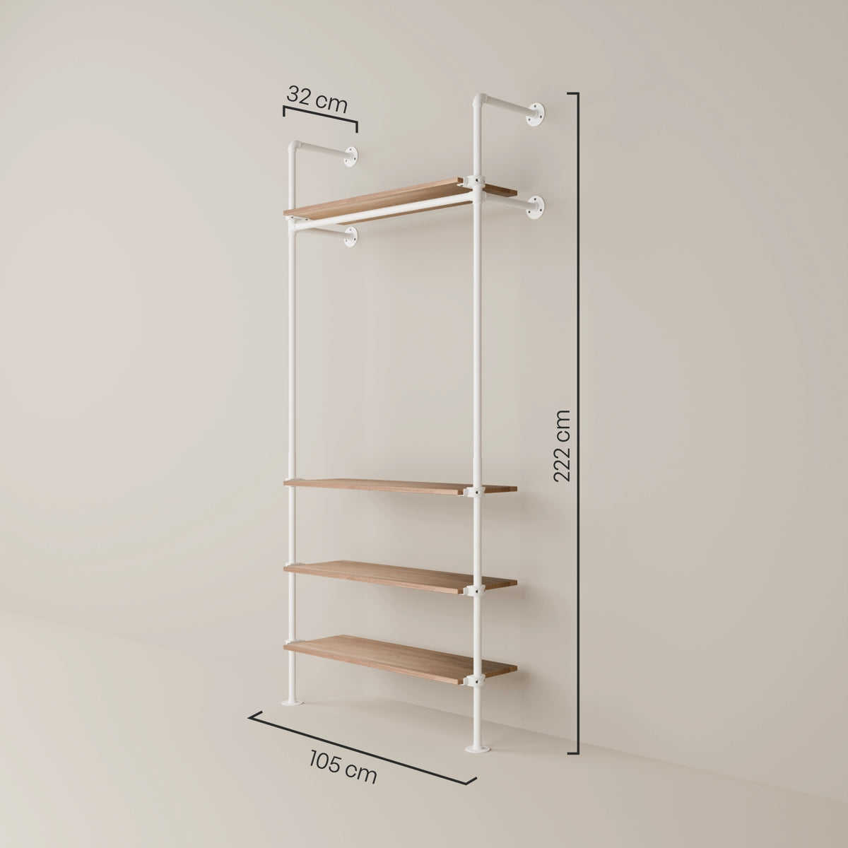 KIM 1 OAK – 4 shelves | white