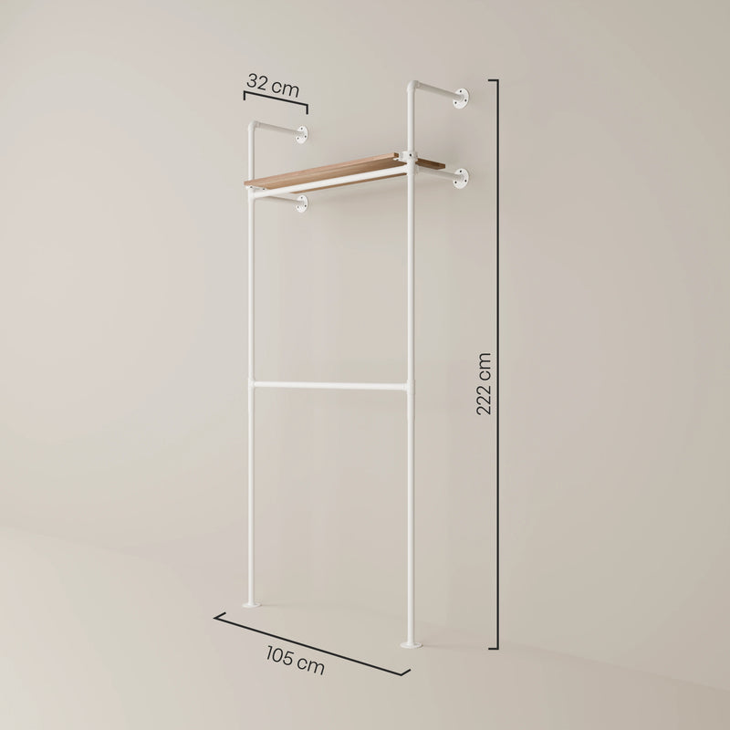 KIM DOUBLE 1 OAK – 1 top shelf | white