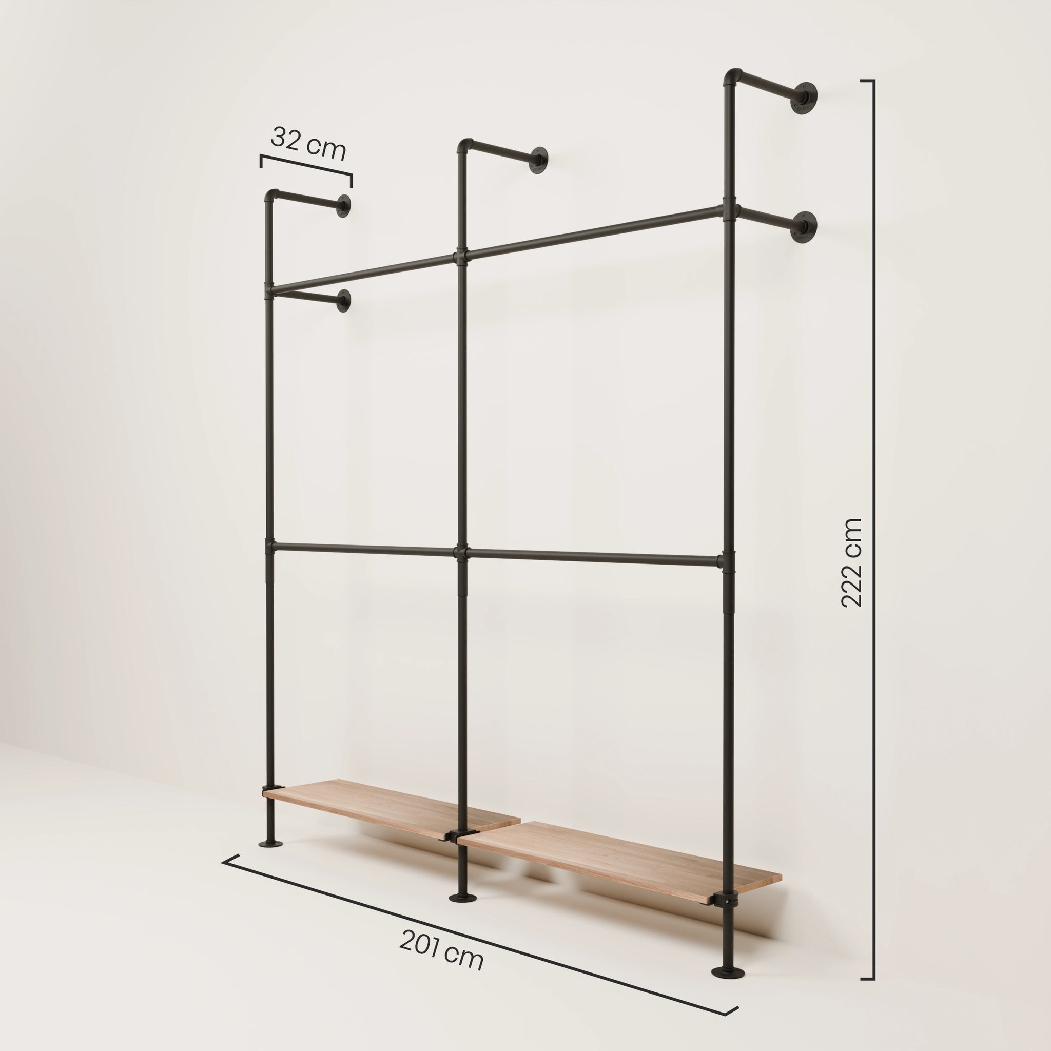 KIM DOUBLE 2 OAK – 2 Regalböden unten