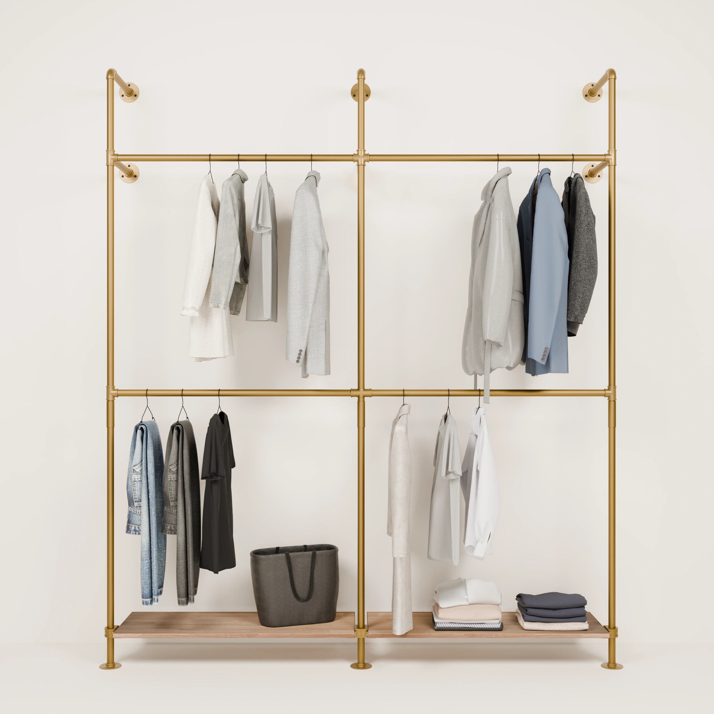 KIM DOUBLE 2 OAK – 2 étagères en bas | or