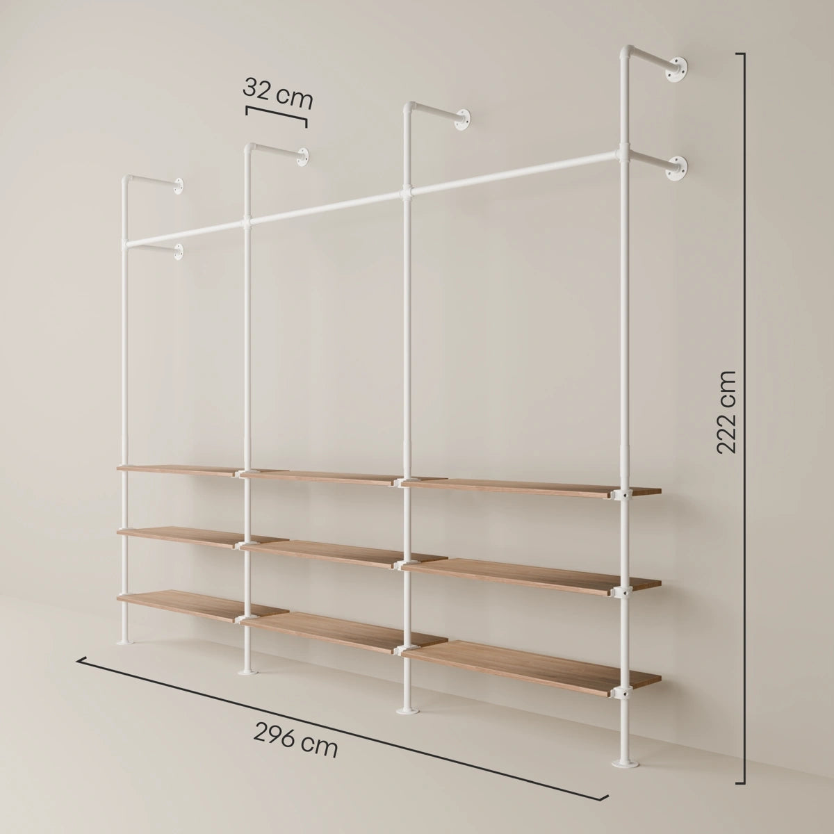 KIM 3 OAK – 9 shelves | white