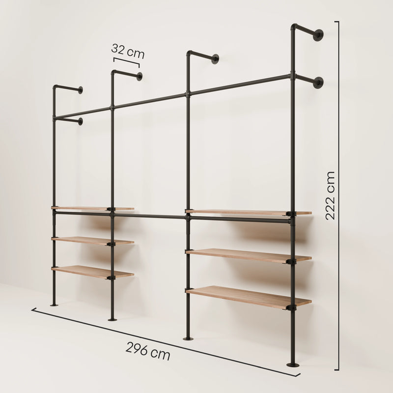 KIM DOUBLE 3 OAK – 6 Regalböden außen