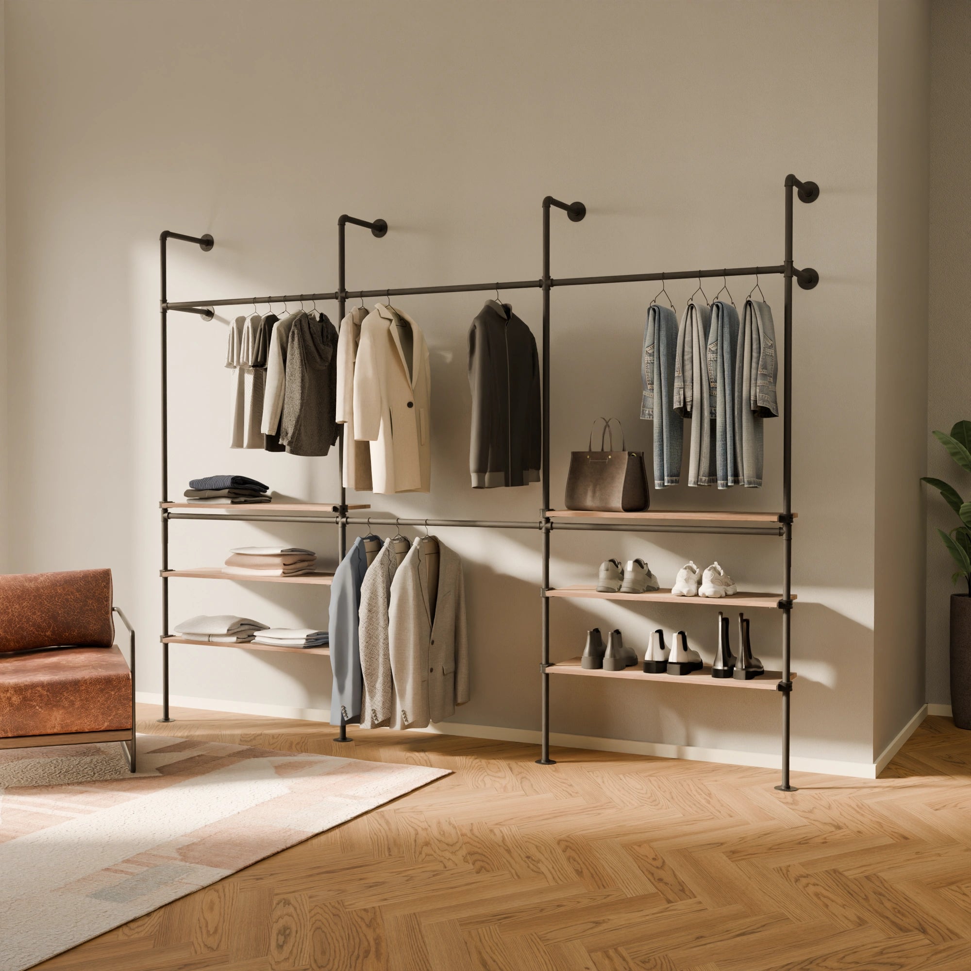 KIM DOUBLE 3 OAK –  6 external shelves