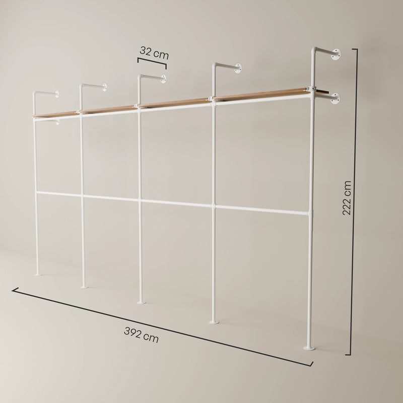 KIM DOUBLE 4 OAK – 4 Regalböden | Weiß