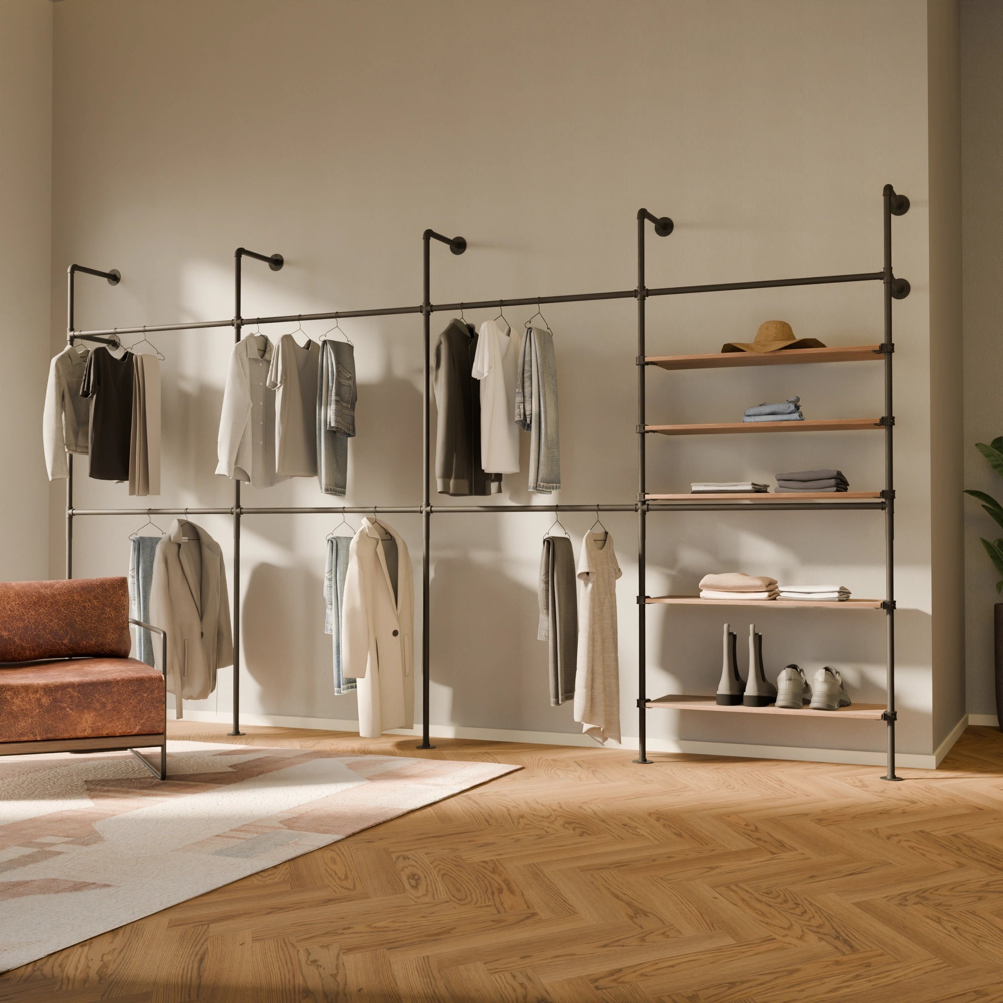 KIM DOUBLE 4 OAK –  5 shelves