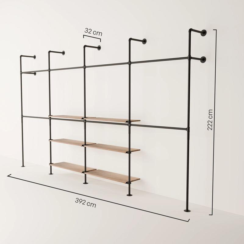 KIM DOUBLE 4 OAK – 6 Regalböden mittig