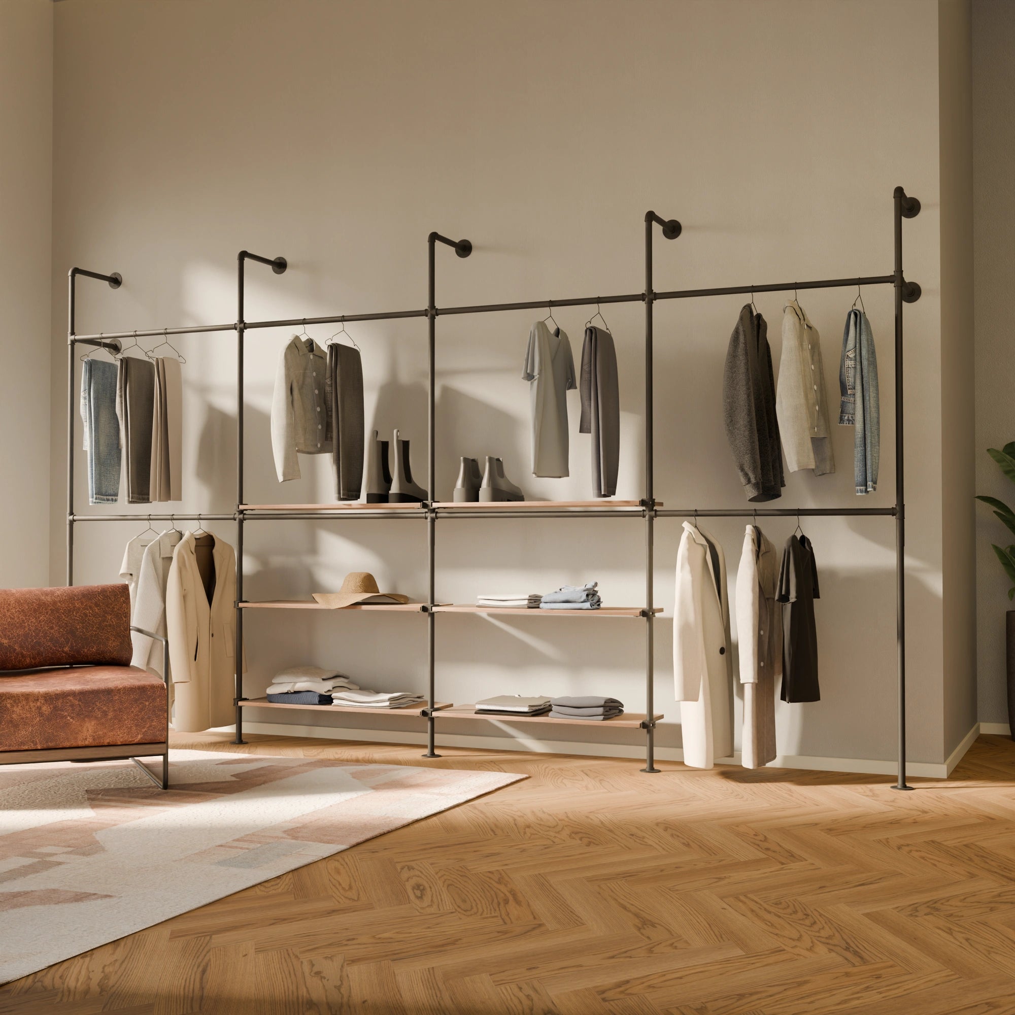 KIM DOUBLE 4 OAK – 6 étagères au centre