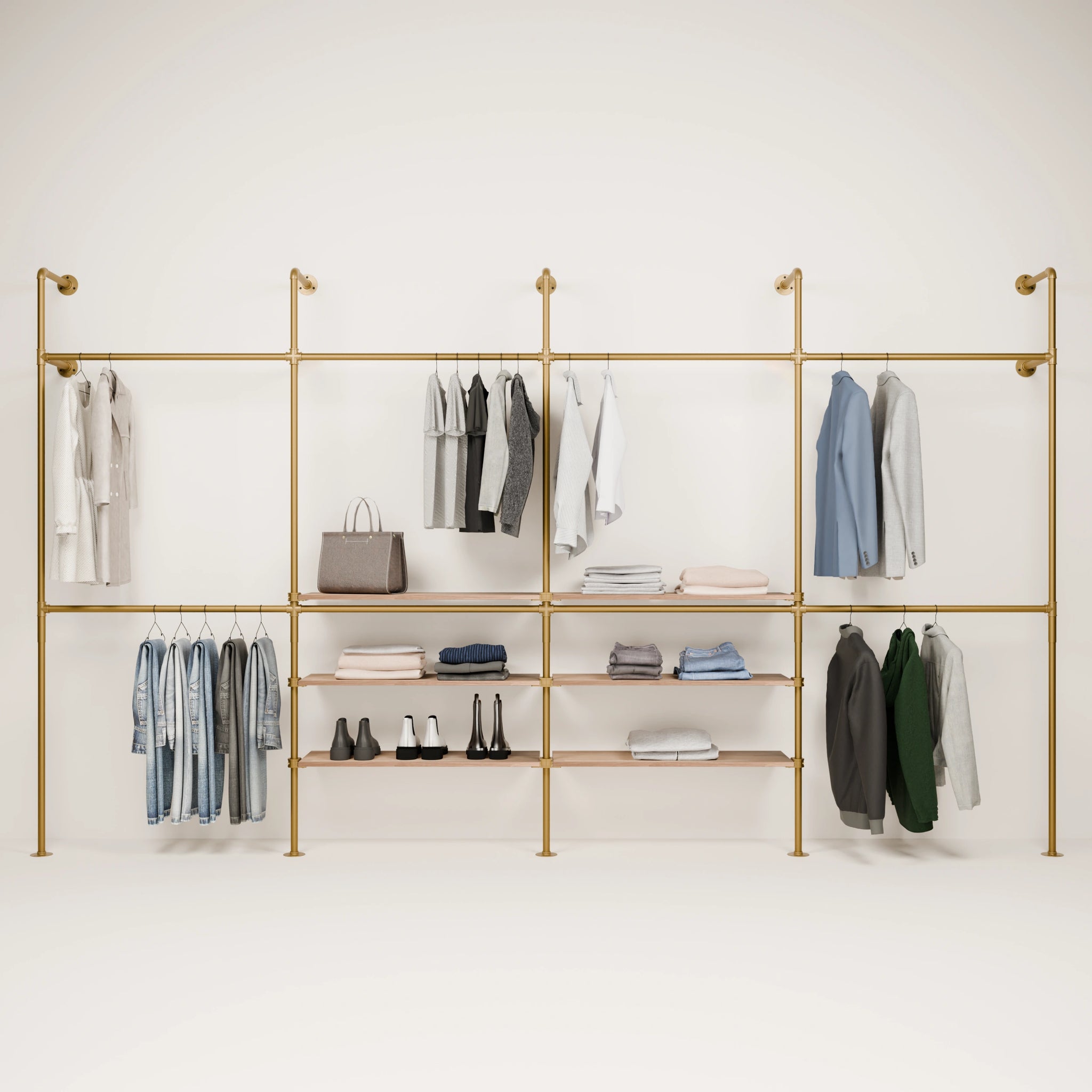 KIM DOUBLE 4 OAK – 6 étagères au centre | or