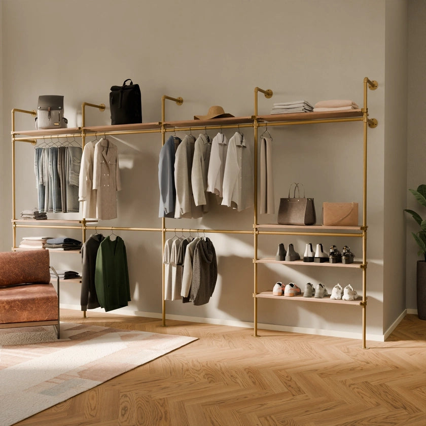 KIM DOUBLE 4 OAK – 10 étagères en haut | or