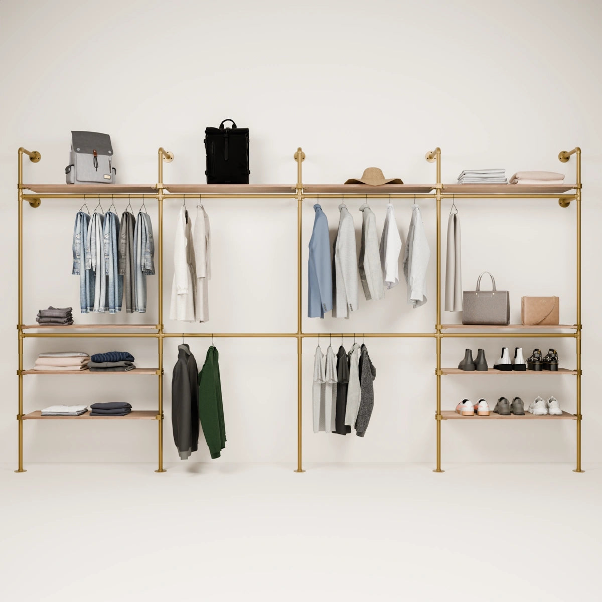 KIM DOUBLE 4 OAK – 10 étagères en haut | or