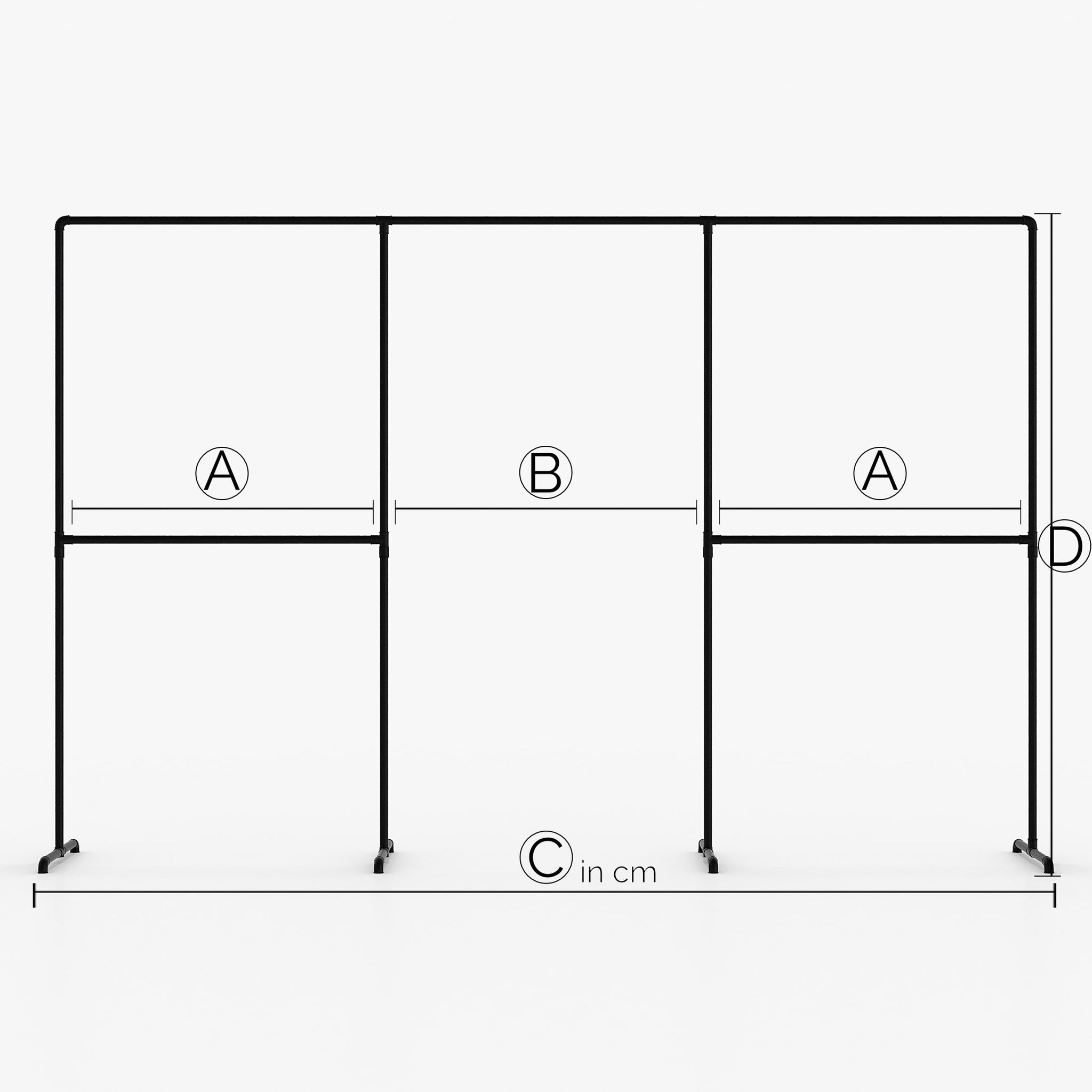 LAS III – Custom-made | clothes rack Industrial | industrial design | black tubes