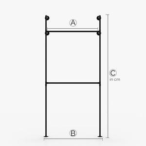 KIM I Double – Custom-made | Wardrobe Industrial | industrial design | black tubes