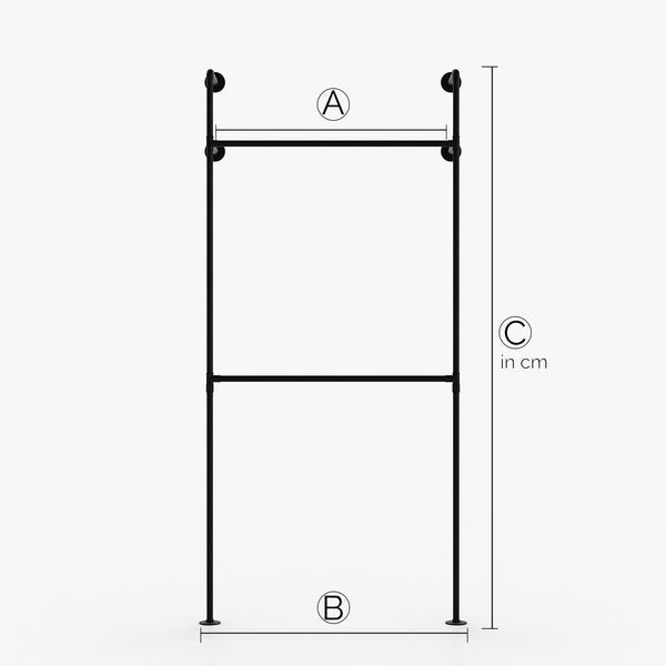 Fabrication sur mesure – KIM I Double – Armoire Industrial | Design industriel | tubes noirs